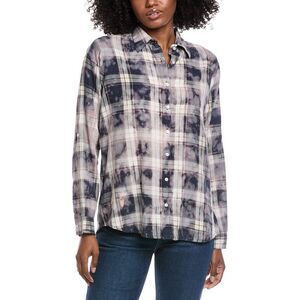Nu Vintage Womens Washed Flannel Shirt, Grey